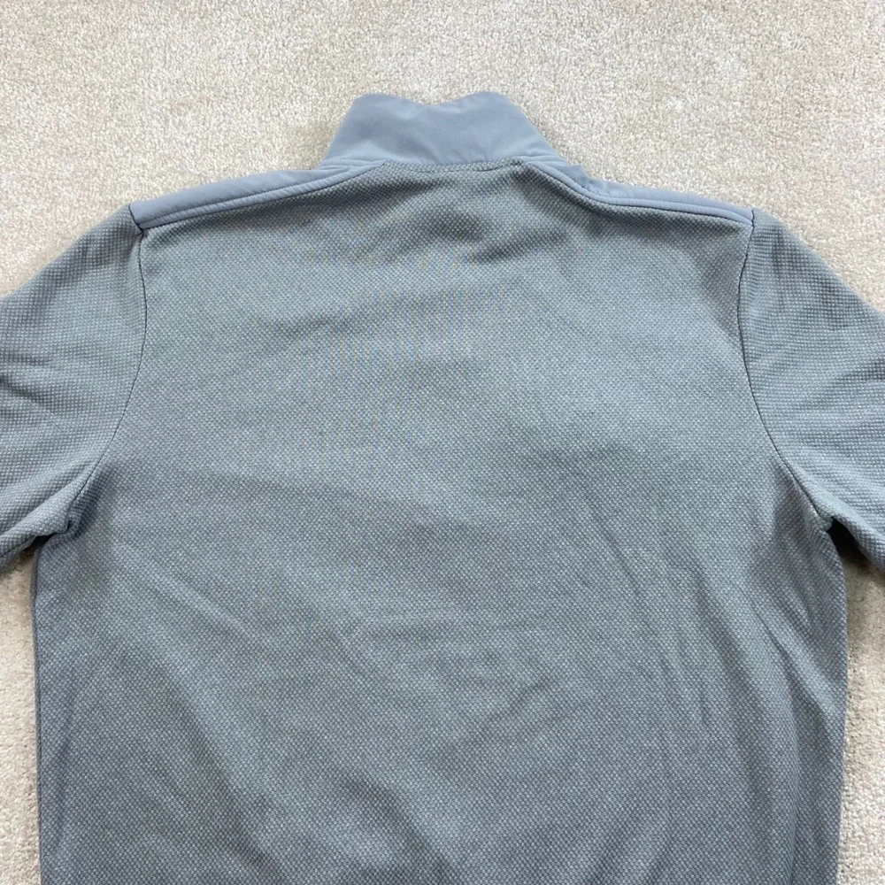 Under Armour Storm Golf Pullover Mens Large Gray Snap Mock Neck Teal Bend Logo